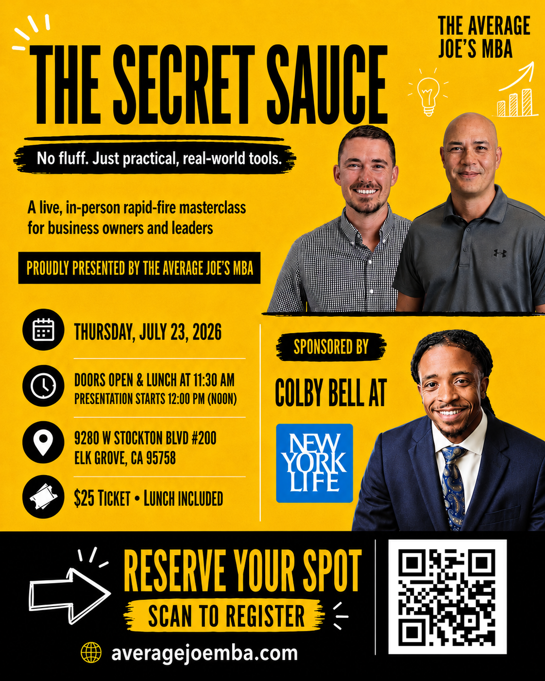 The Secret Sauce event flyer