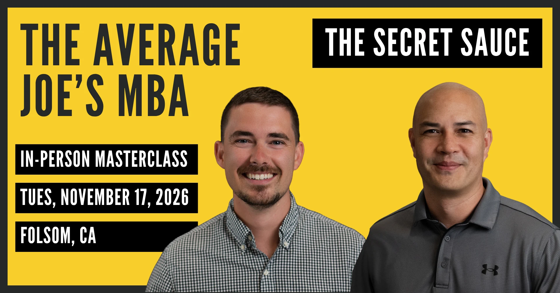 The Secret Sauce event banner